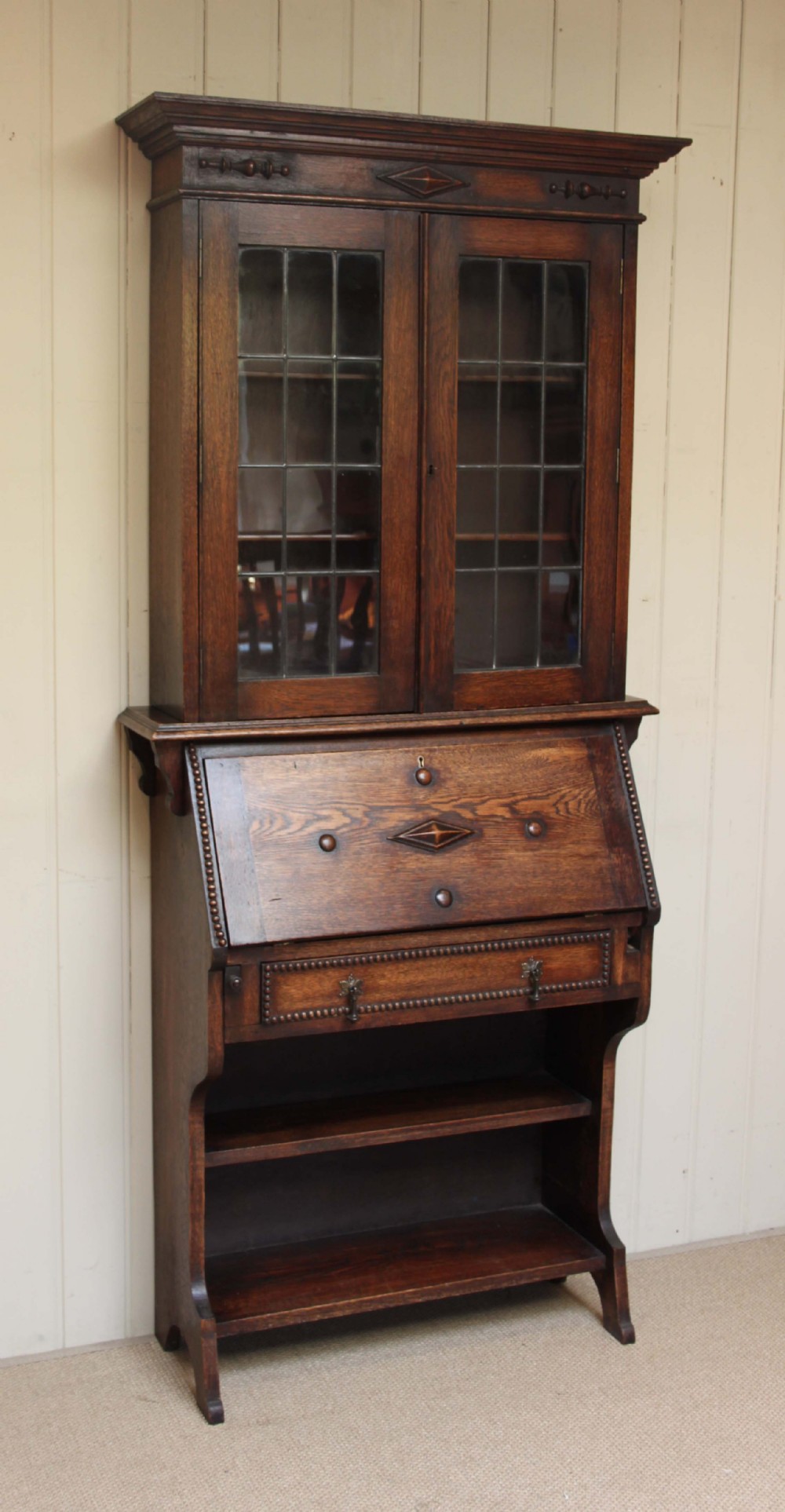 Oak Bureau Bookcase