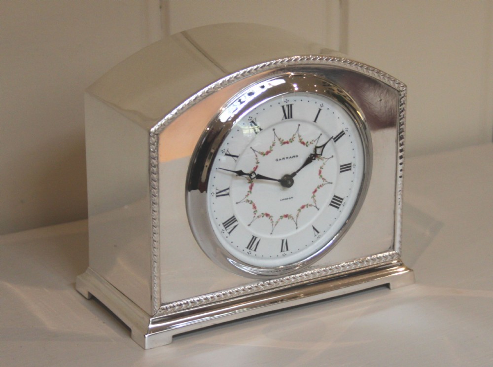Silver Plated Timepiece Mantel Clock By Garrard 