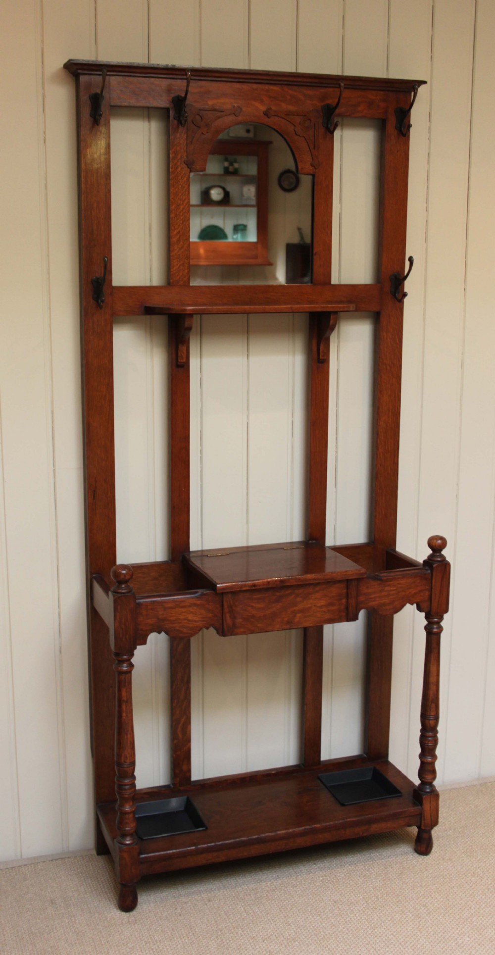 Solid Oak Hall Stand