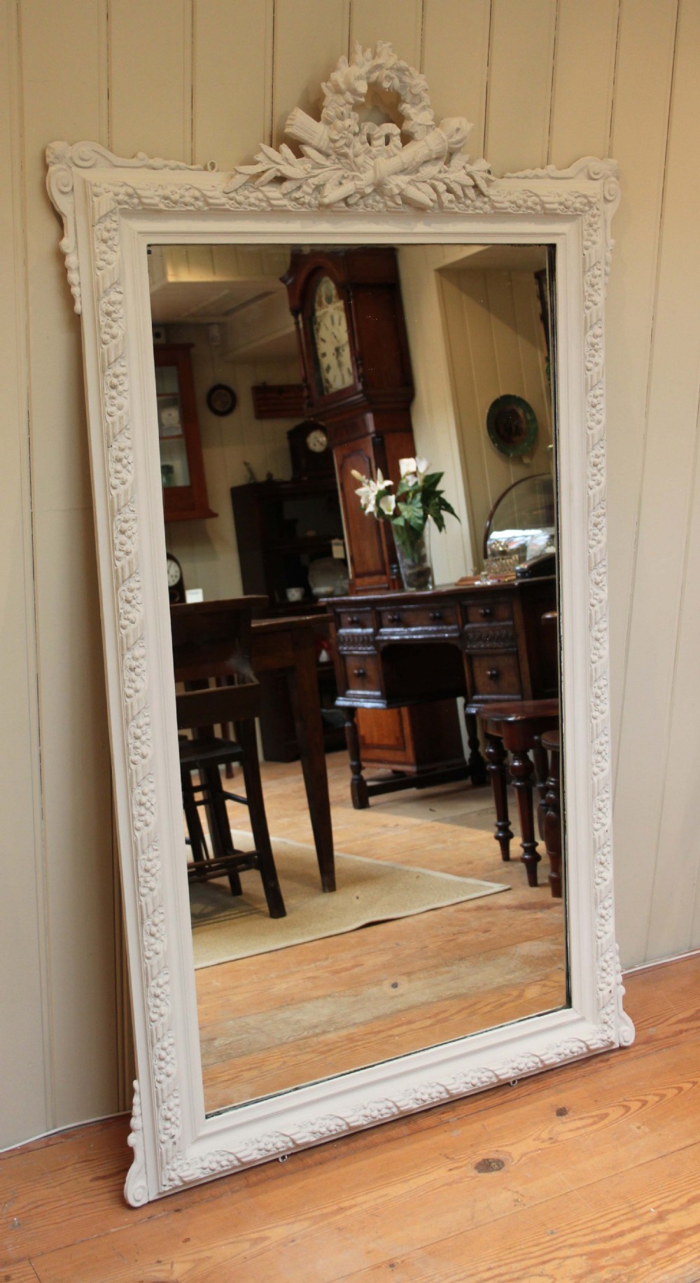 Large French Painted Mirror