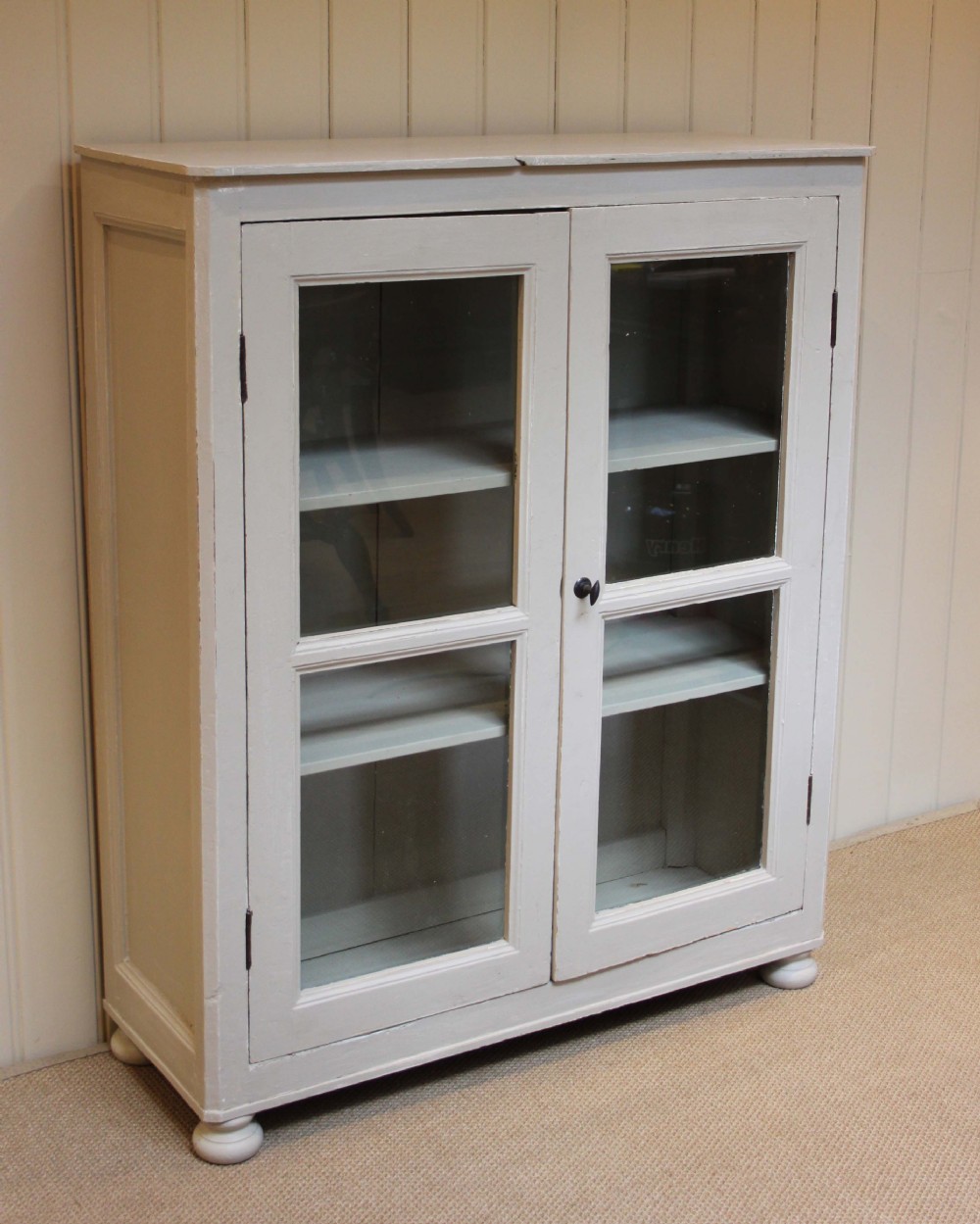 French Painted Two Door Glazed Cabinet