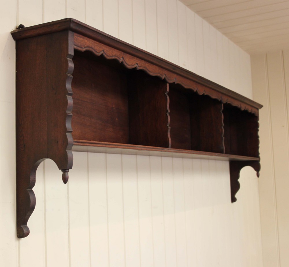 Oak Three Section Wall Shelf 
