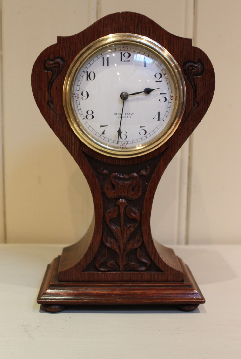 Solid Oak Art Nouveau Balloon Clock