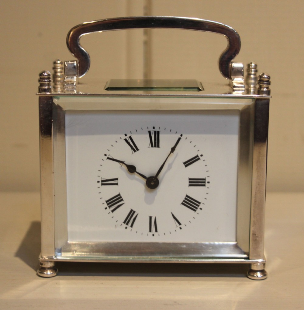 Silver Plated Timepiece Carriage Clock