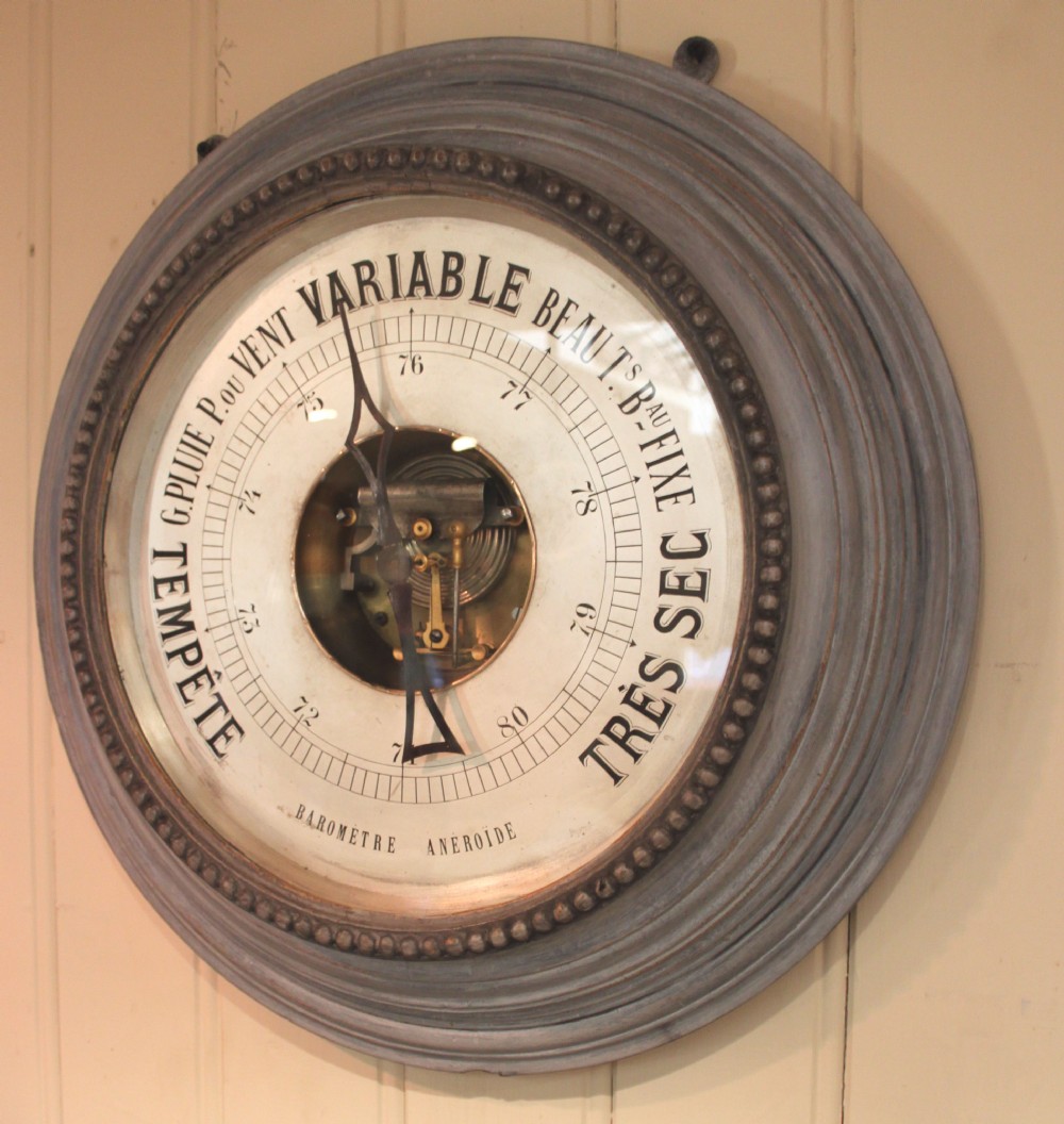 Large 20 Inch Diameter French Aneroid Barometer