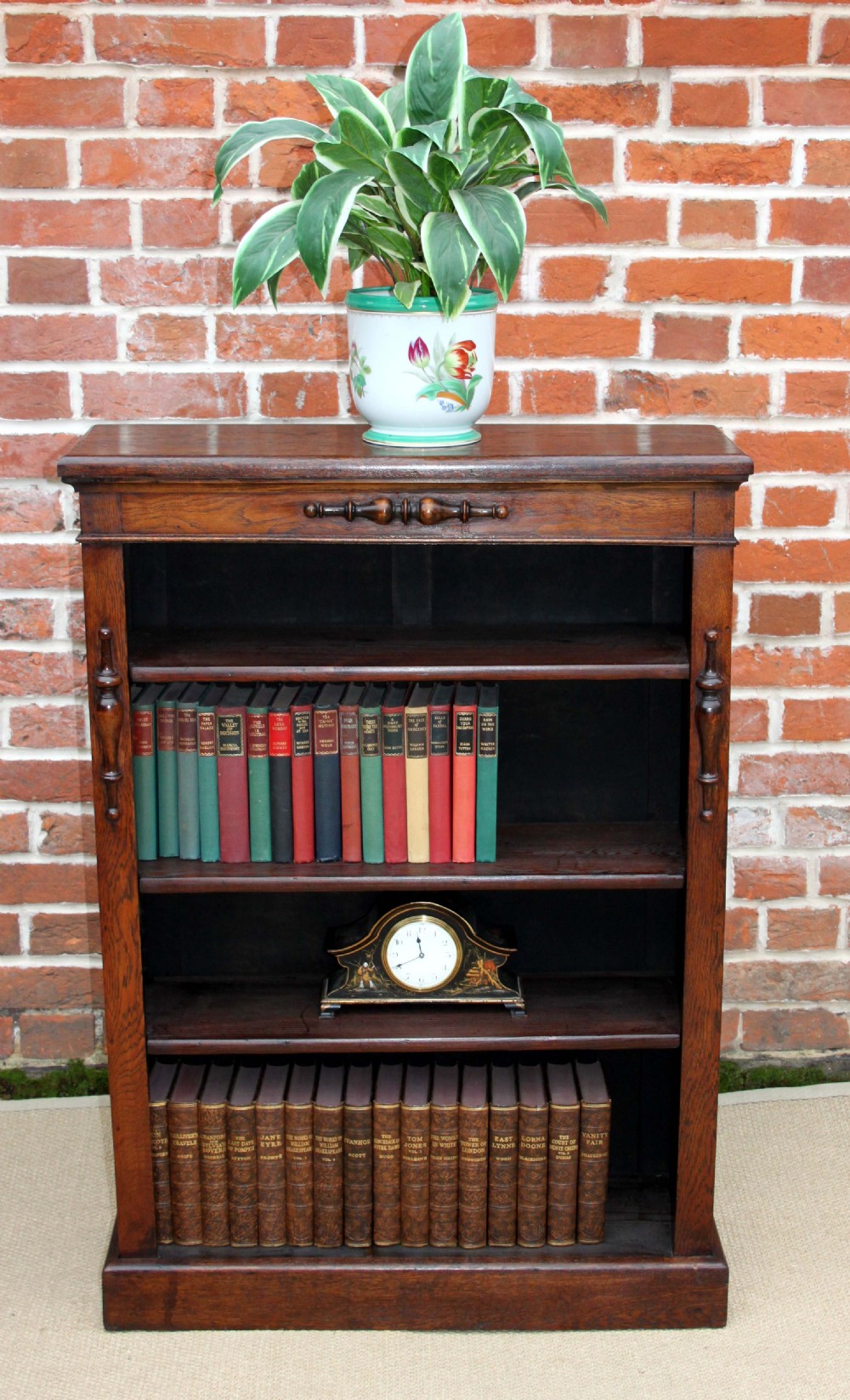 Solid Oak Open Bookcase 