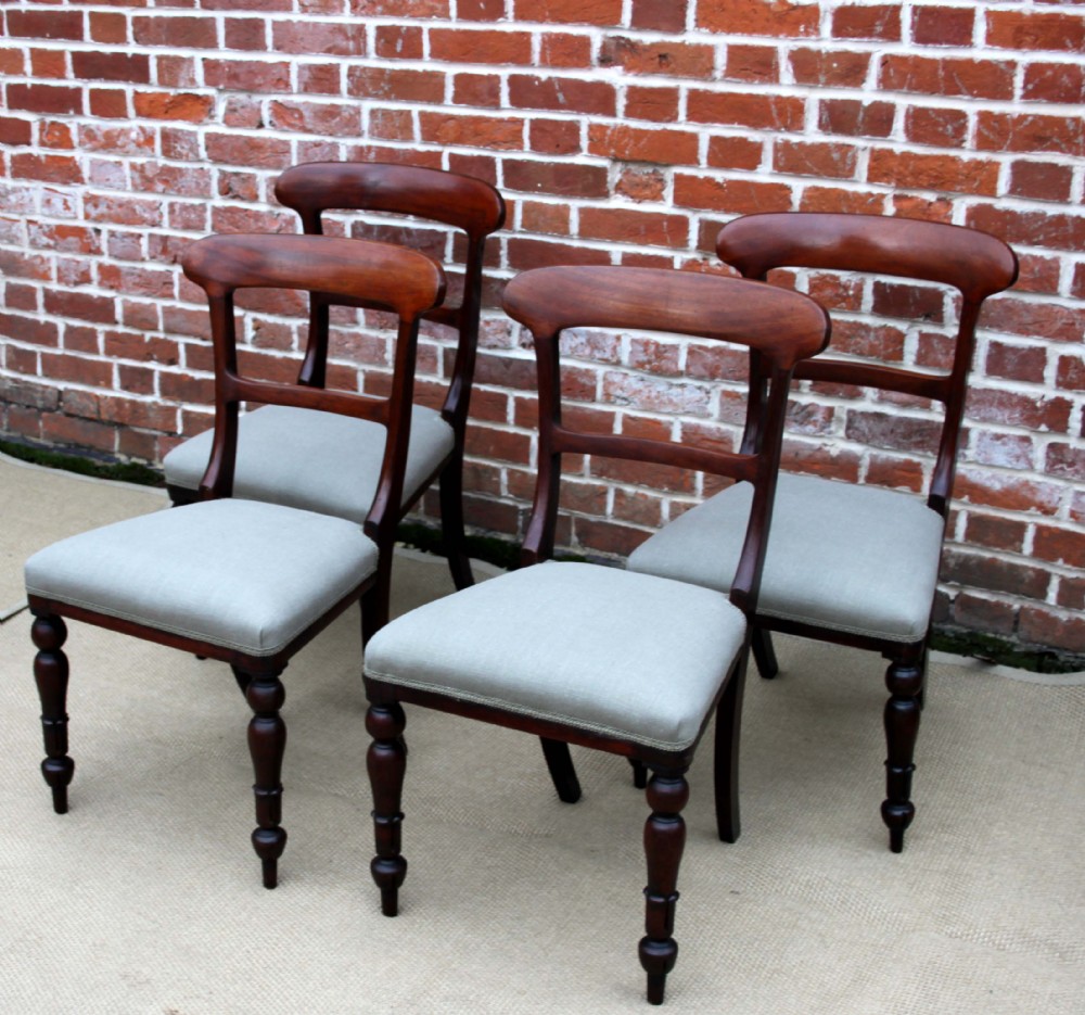 Set Of Four Upholstered Dining Chairs 