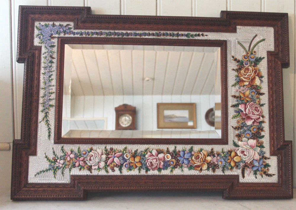 Walnut and Micro Mosaic Mirror