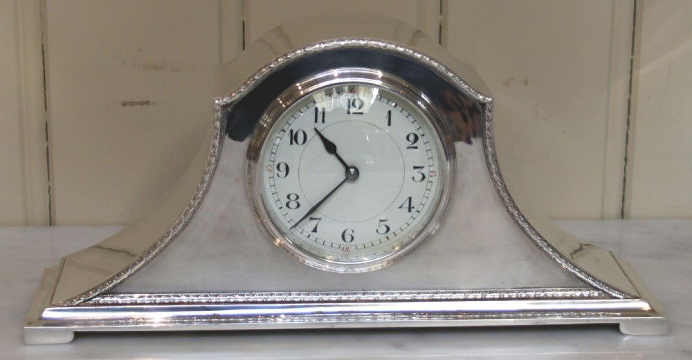 Silver Plated Napoleon Hat Mantel Clock