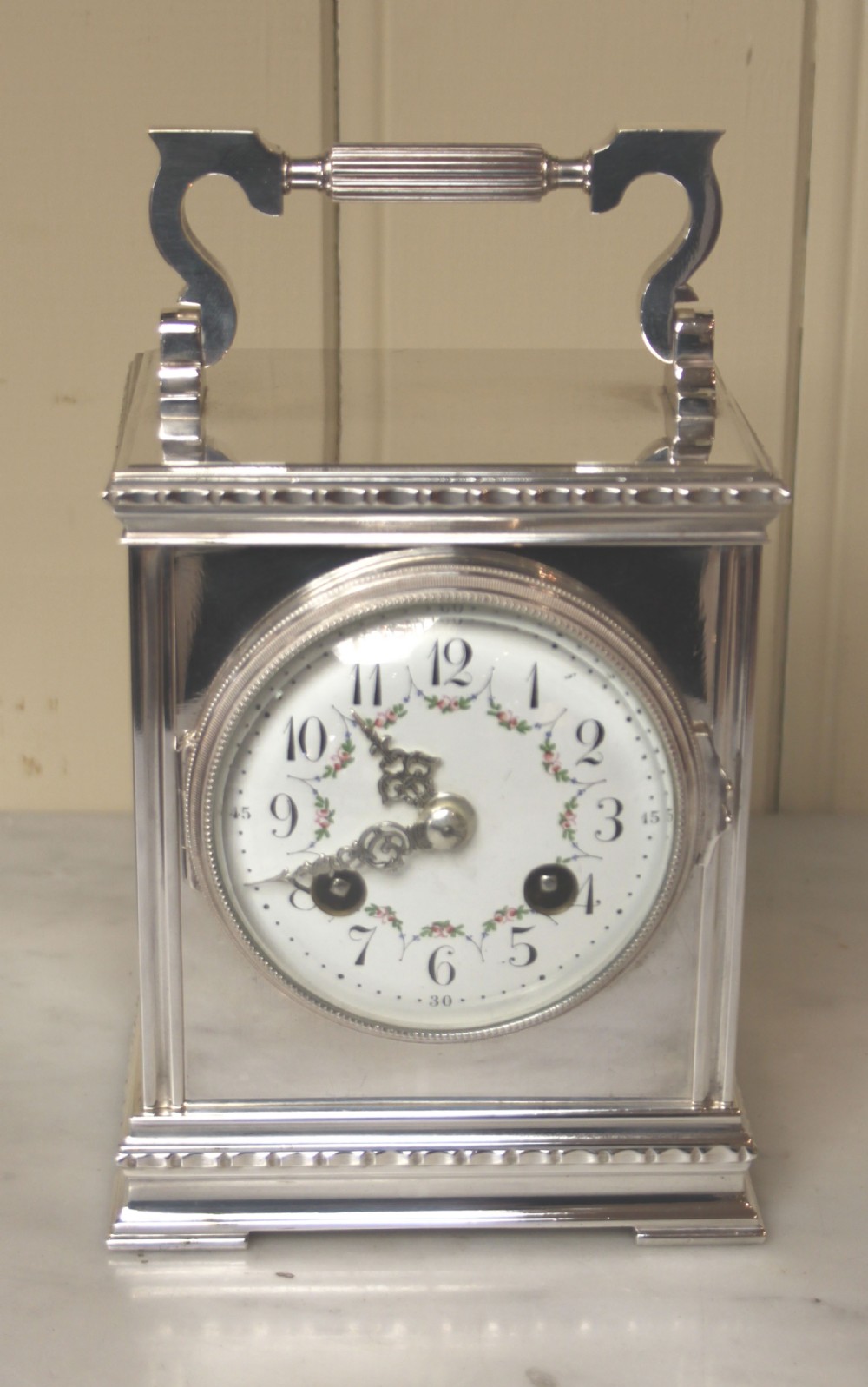 Striking Silver Plated Carriage Clock 