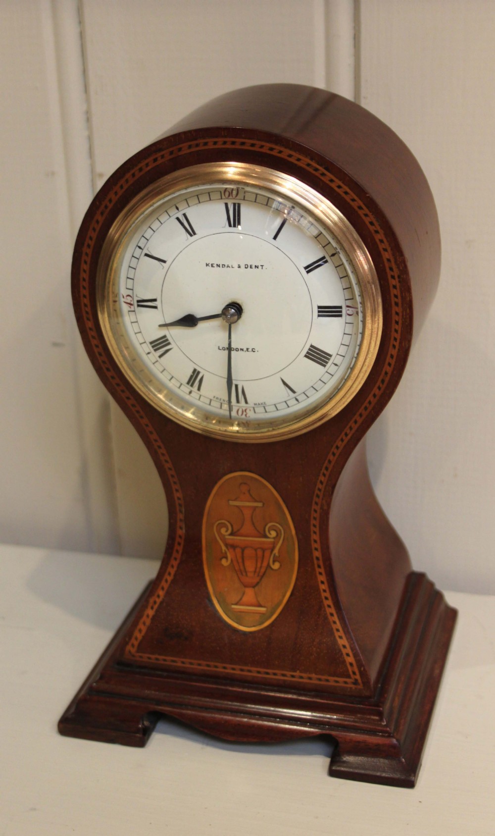 Edwardian Mahogany Waisted Balloon Clock