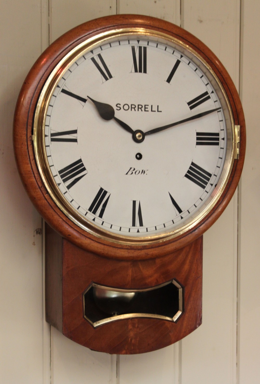 East End Mahogany Drop Dial Fusee Wall Clock 