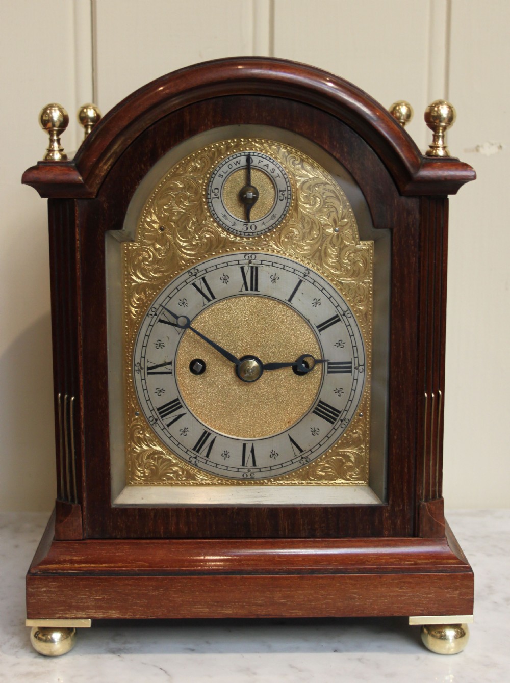 English Mahogany Fusee Bracket Clock
