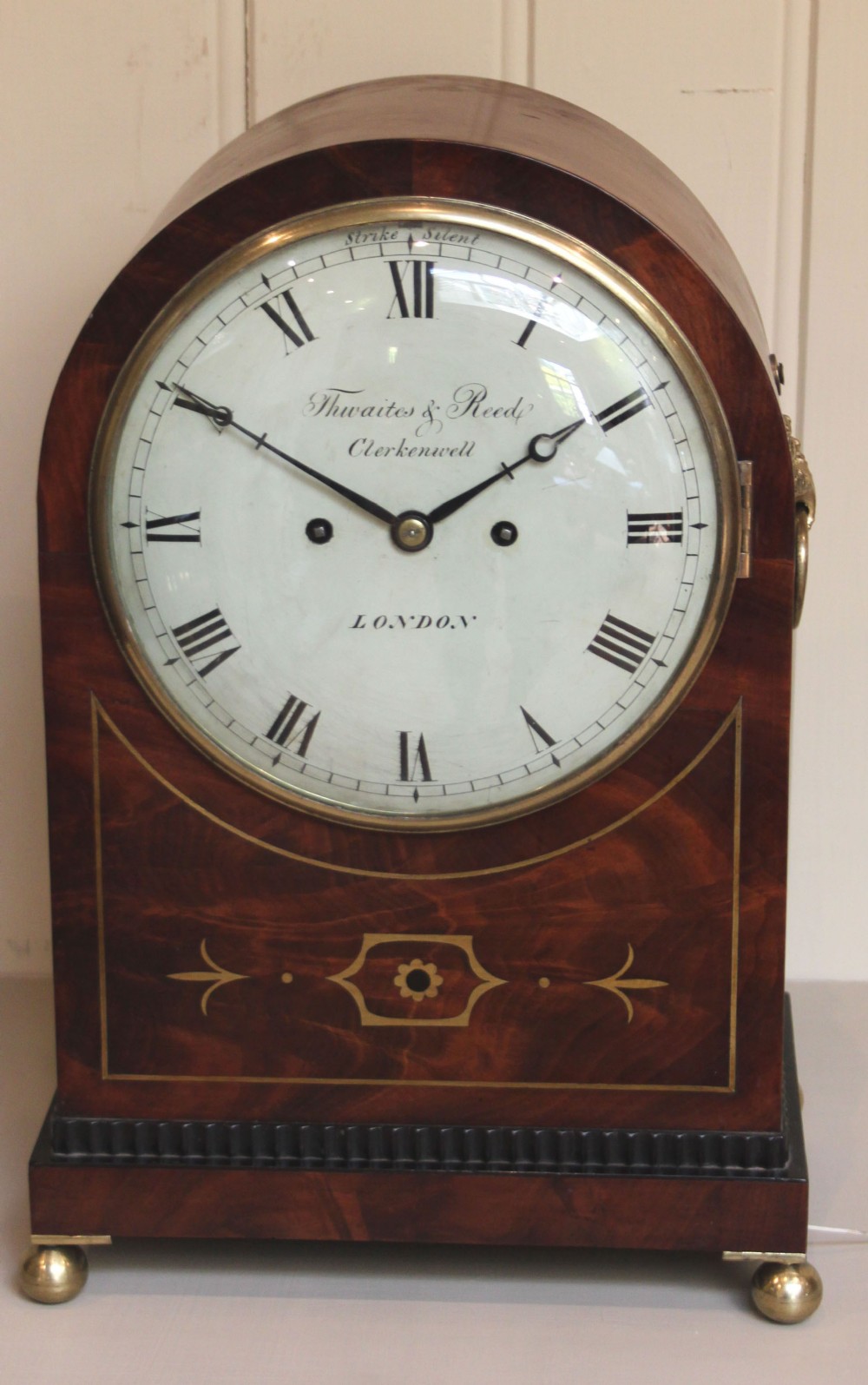 Regency Arch Top Mahogany Bracket Clock 