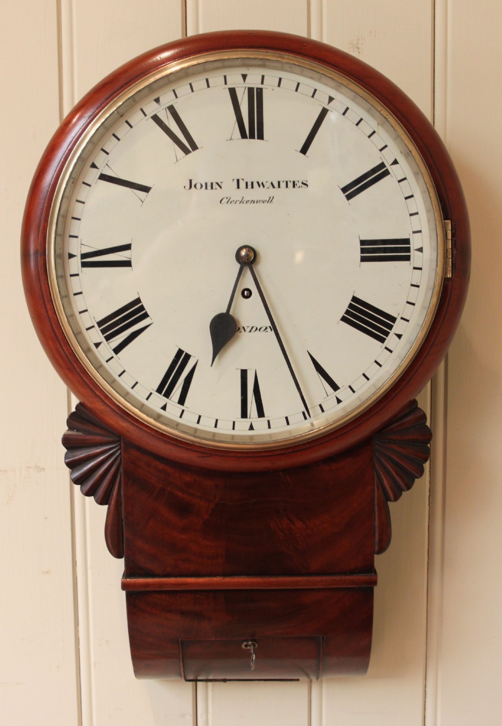 Regency Mahogany Drop Dial Wall Clock 