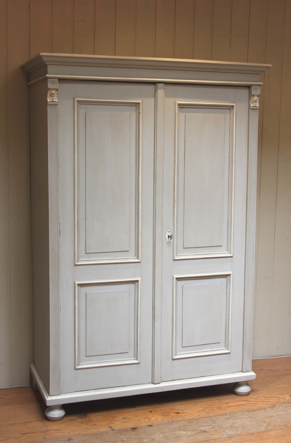 Late 19th Century Continental Painted Two Door Wardrobe