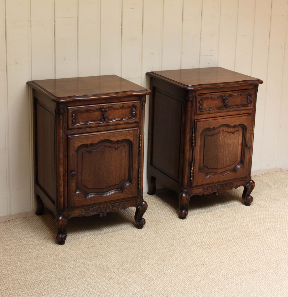 Pair Of French Oak Bedside Cabinets