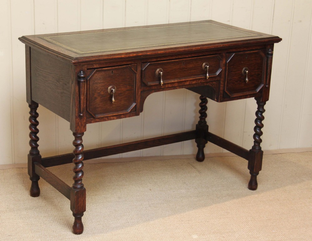 Oak Leather Top Desk