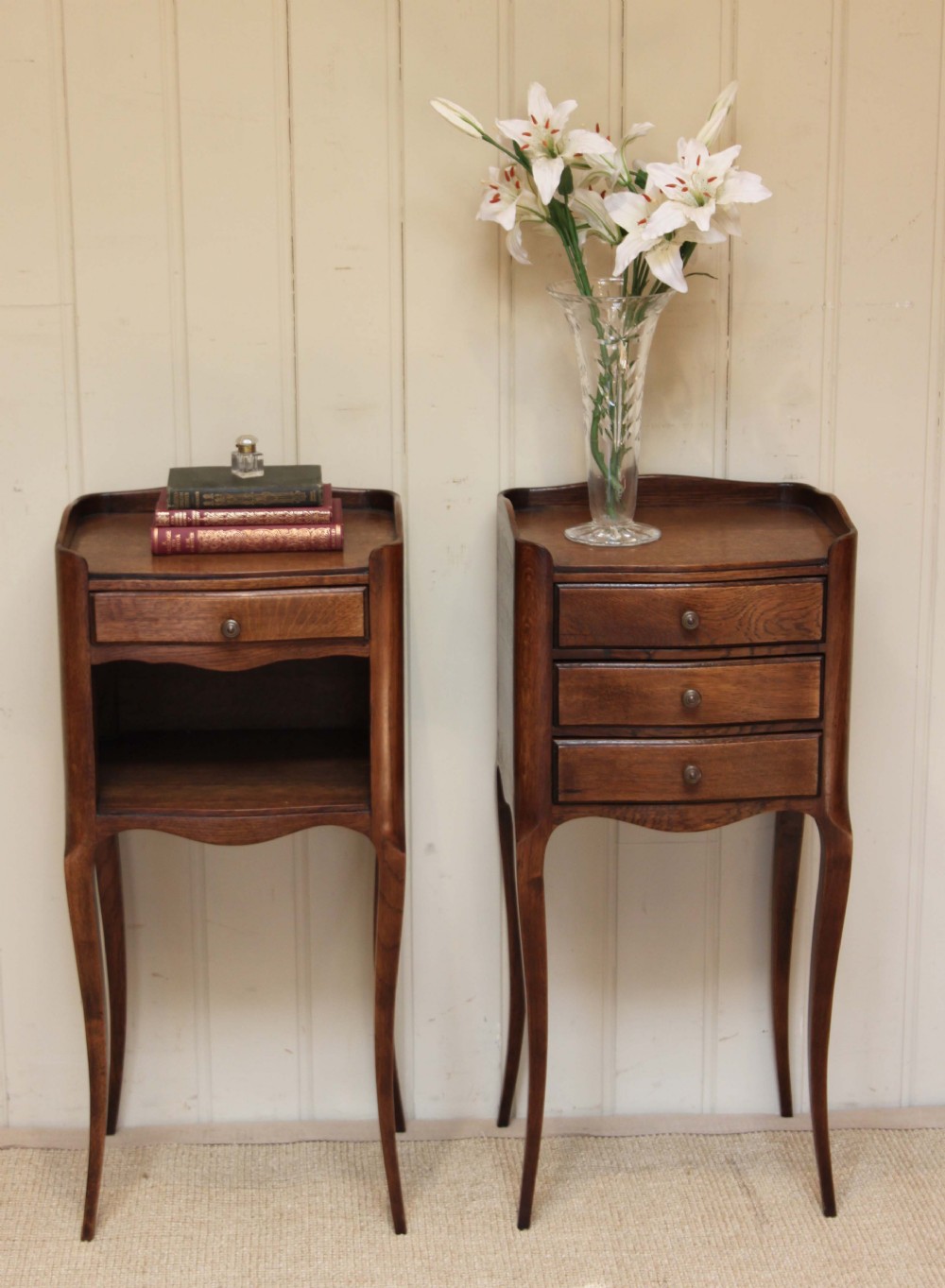 Pair Of French Oak Bedside Cabinets 