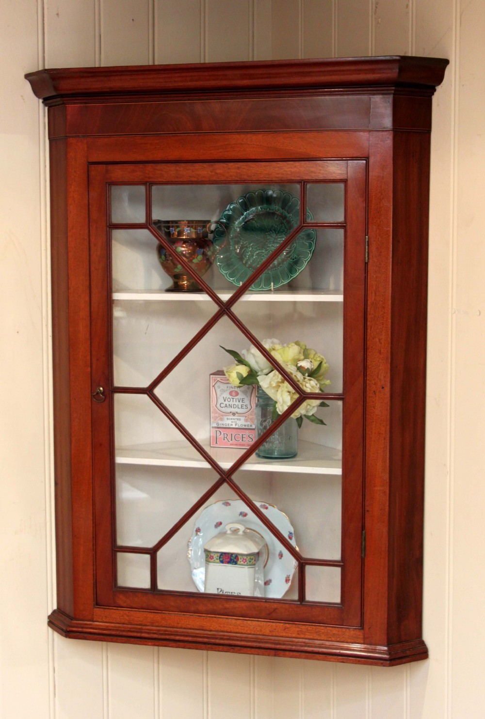 Mid 19th Century Mahogany Corner Wall Cabinet 