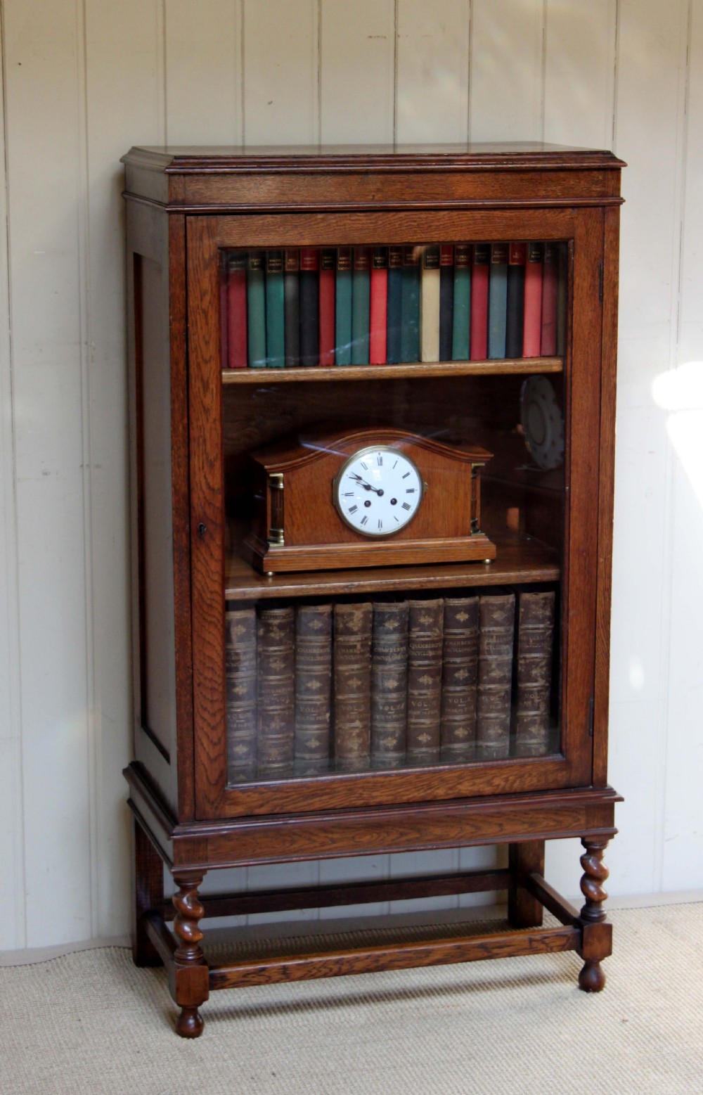 1920s Oak Glazed Bookcase