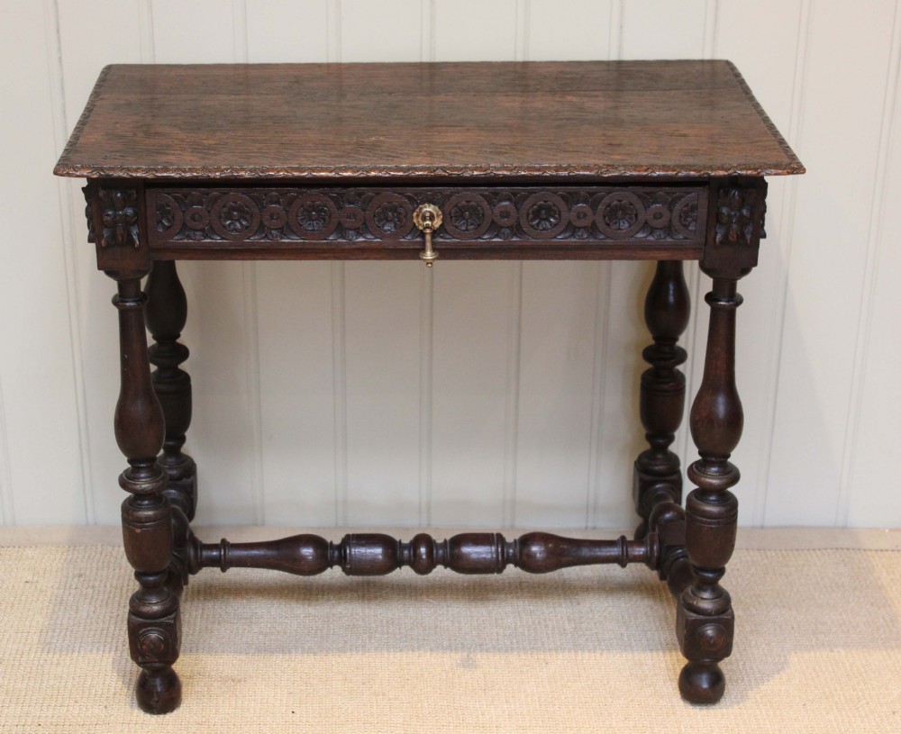 Victorian Carved Oak Hall Table