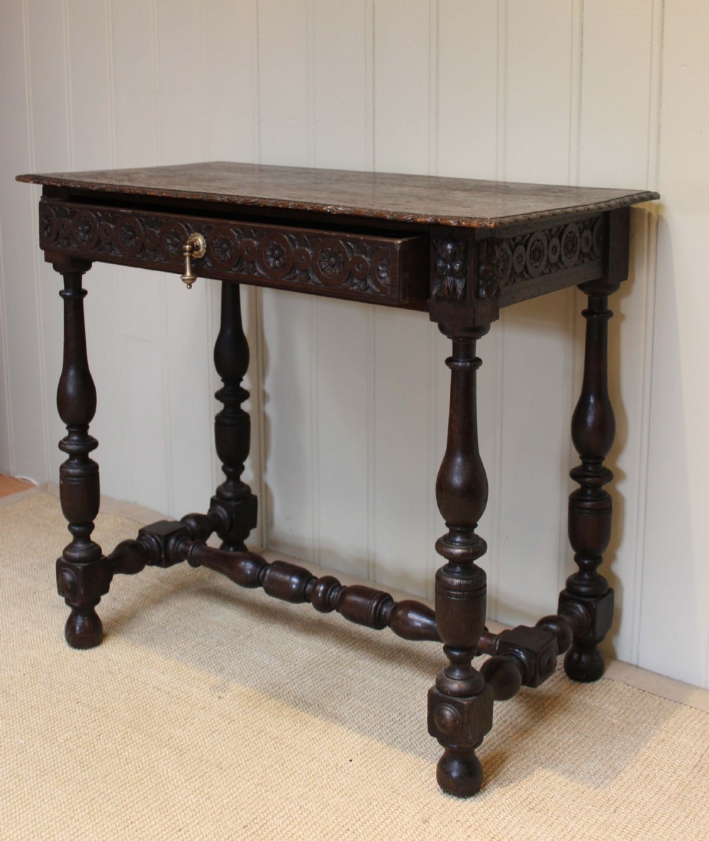 Victorian Carved Oak Hall Table
