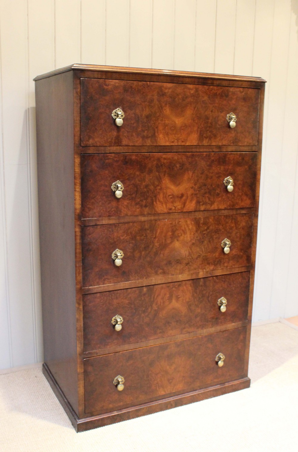 Burr Walnut Chest Tall Chest Of Drawers