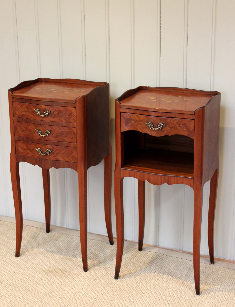 Pair of Inlaid Bedside Cabinets