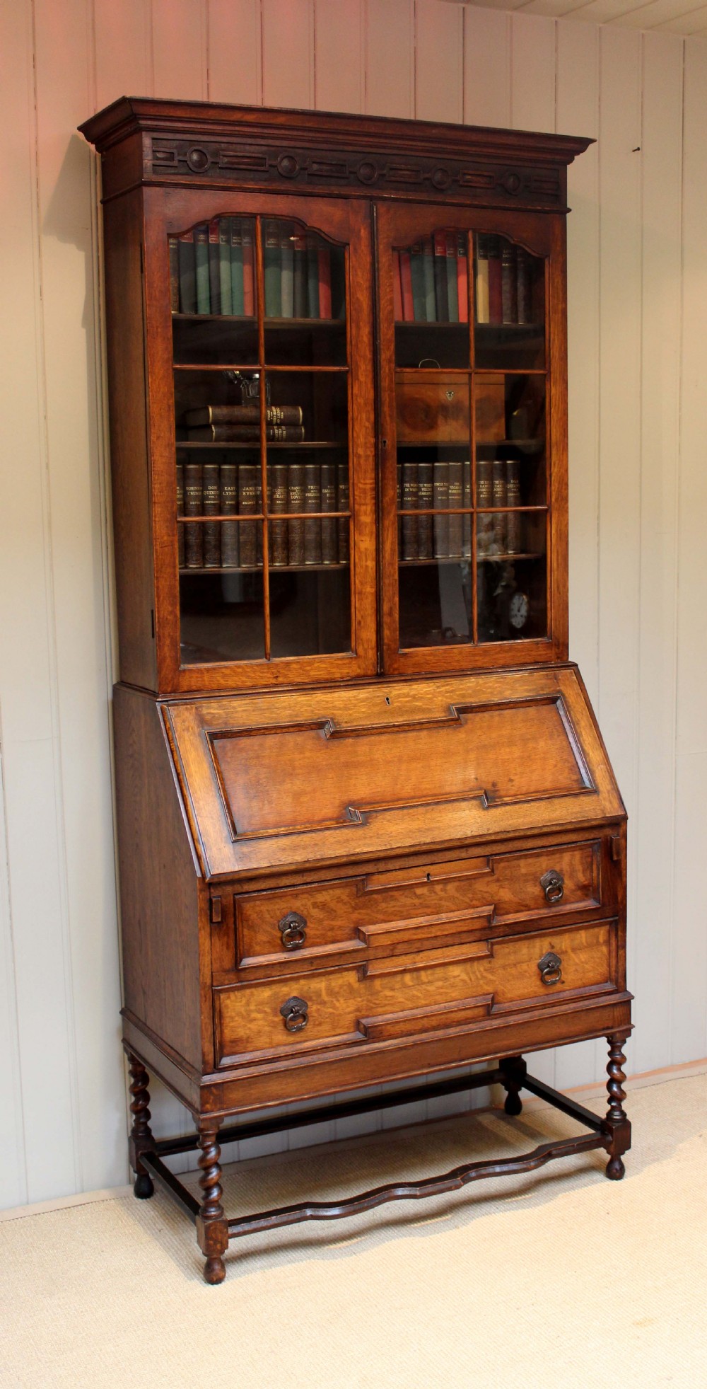 Oak Bureau Bookcase