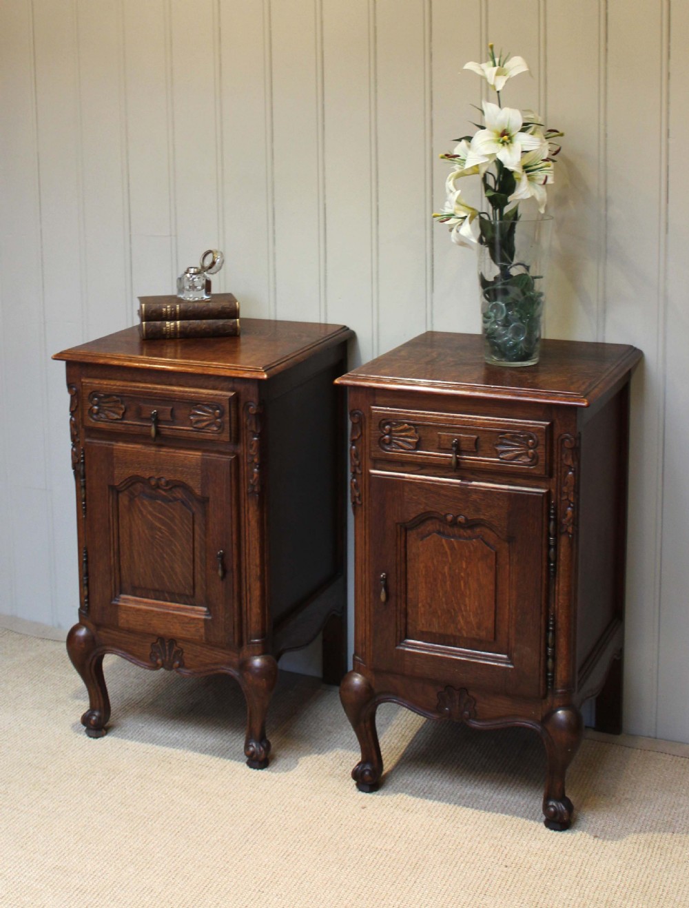 Pair Of Oak Bedside Cabinets