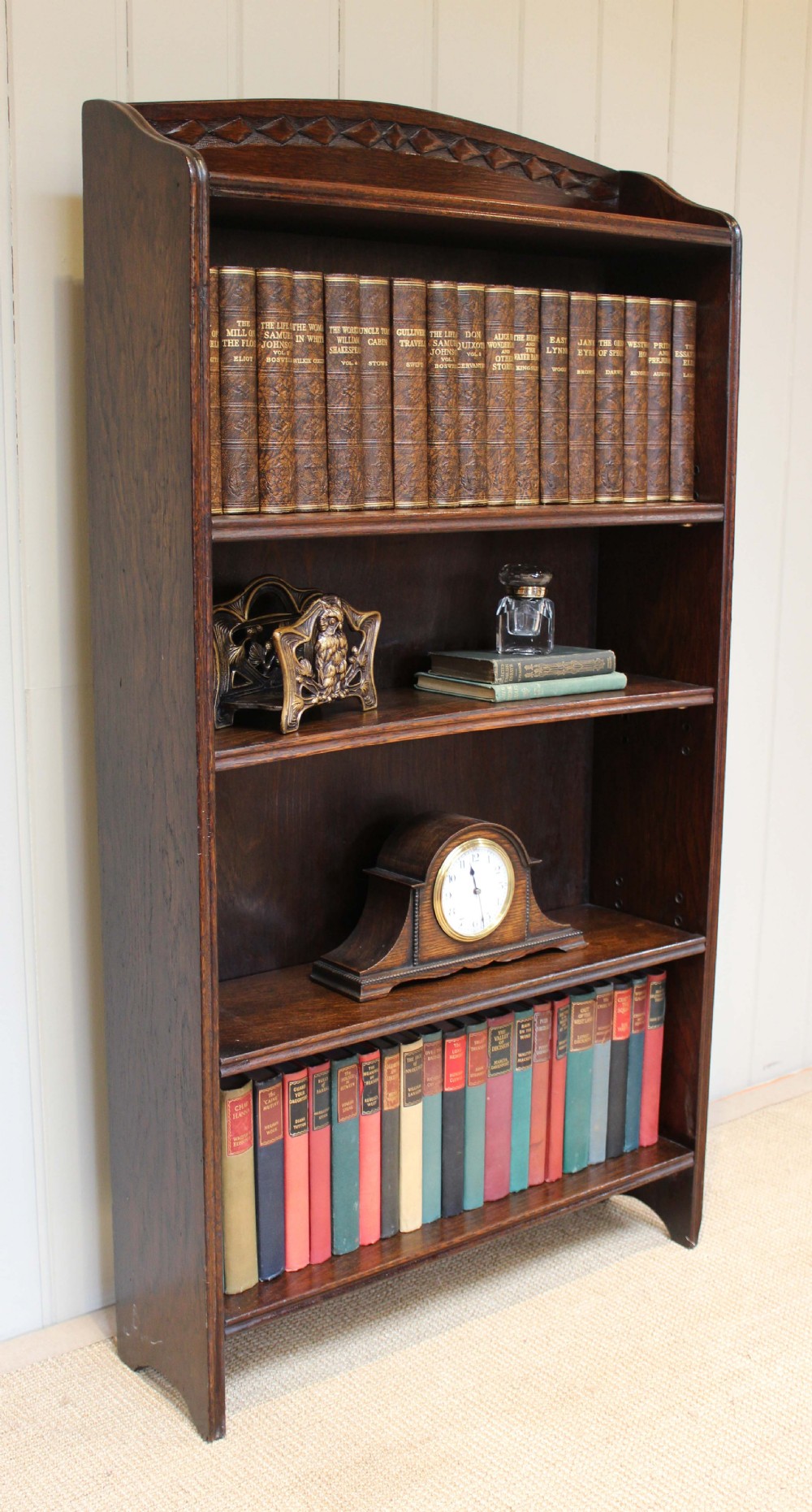 Edwardian Oak Open Bookcase