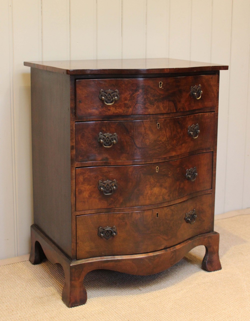 Small Serpentine Front Chest Of Drawers