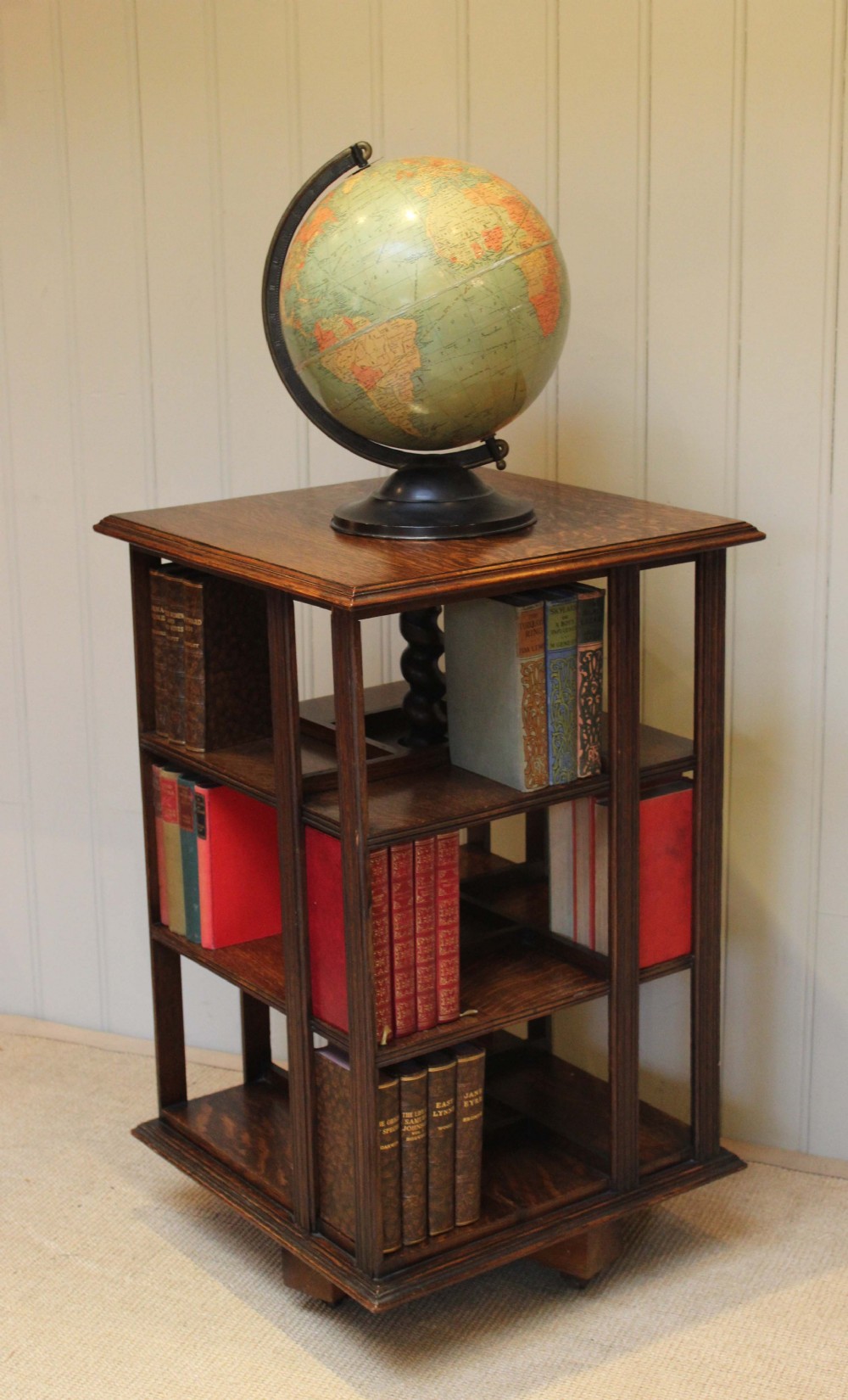 Edwardian Oak Revolving Bookcase 