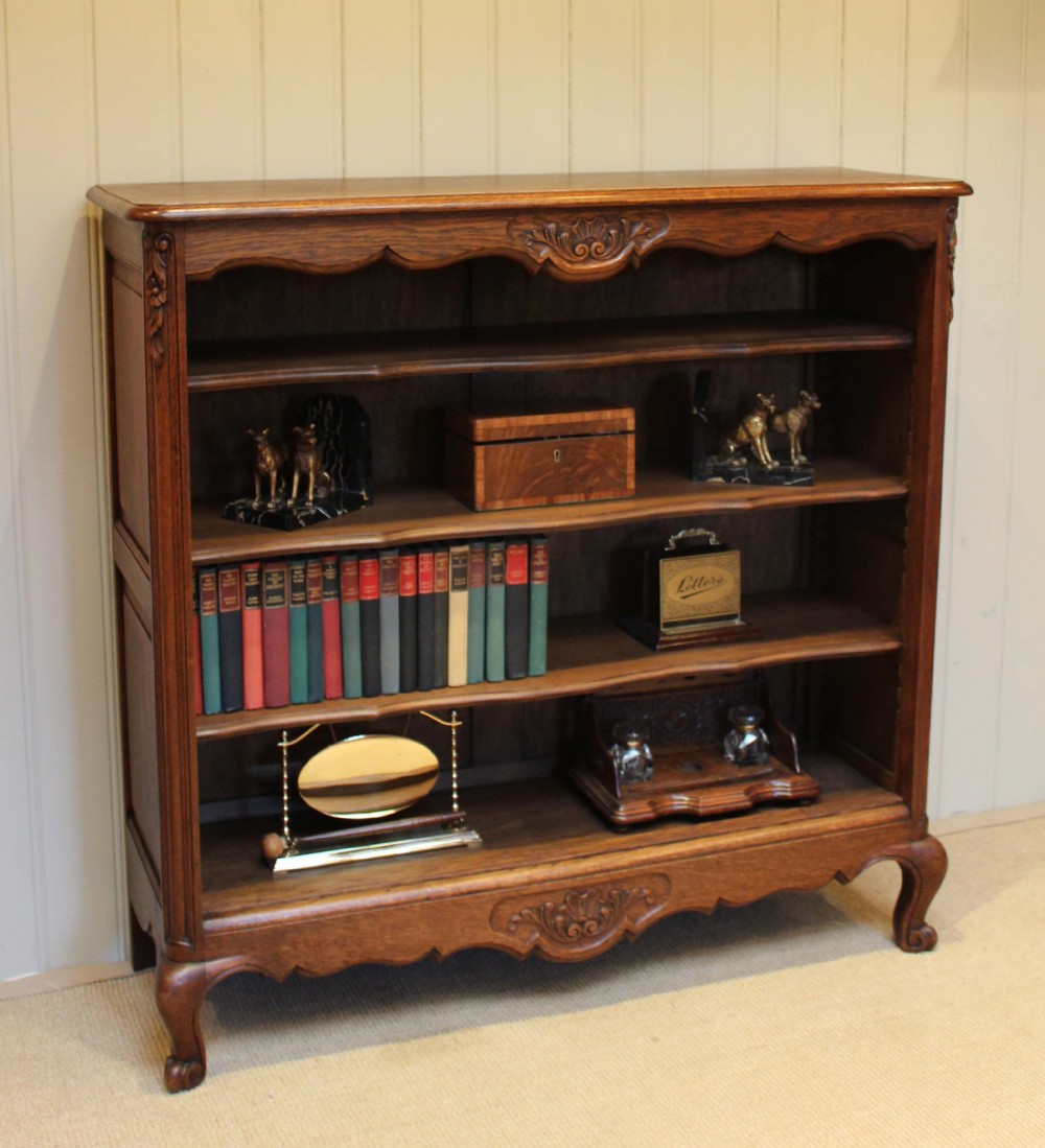 1920s French Oak Open Bookcase
