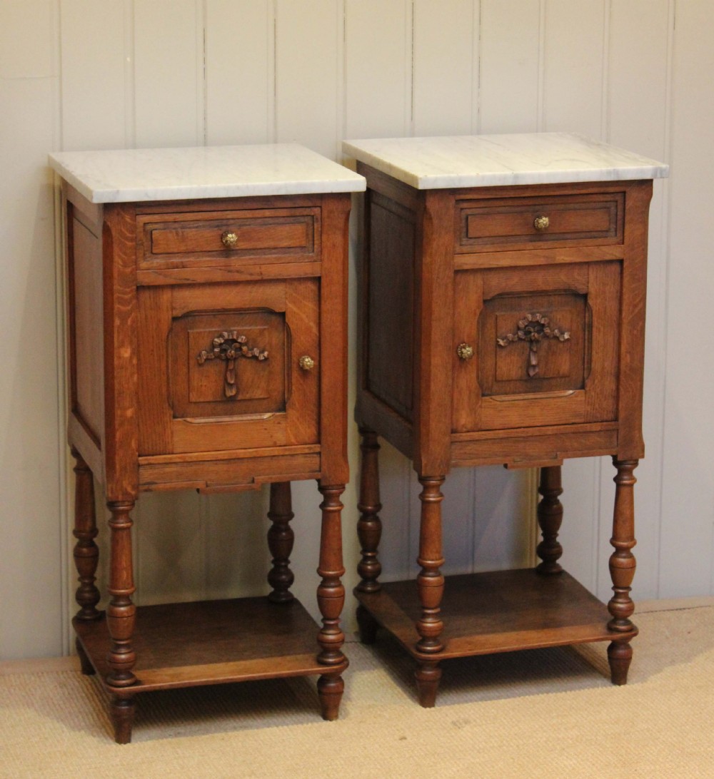 Pair Of French Oak Bedside Cabinets 