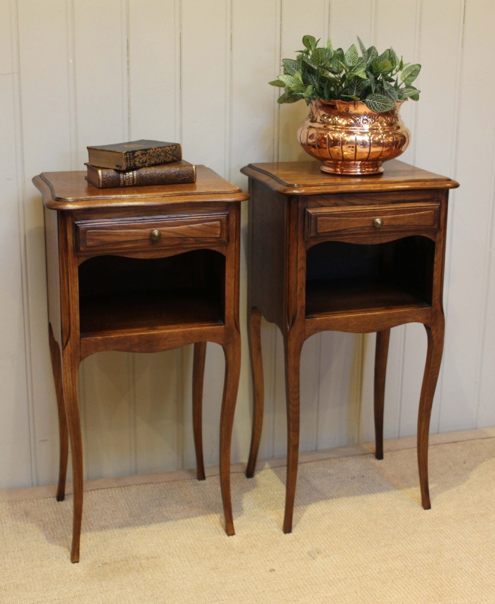 Pair Of French Oak Bedside Cabinets
