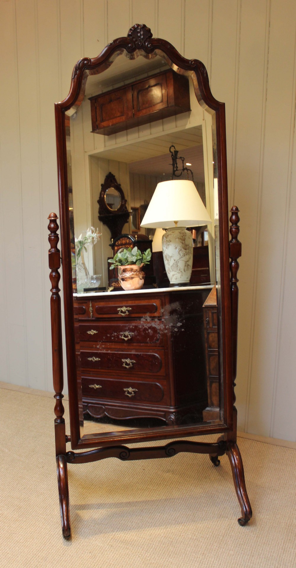 Mahogany Cheval Mirror