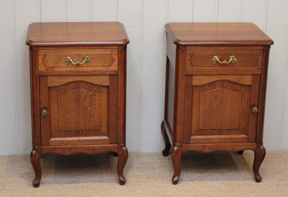 Pair Of French Oak Bedside Cabinets