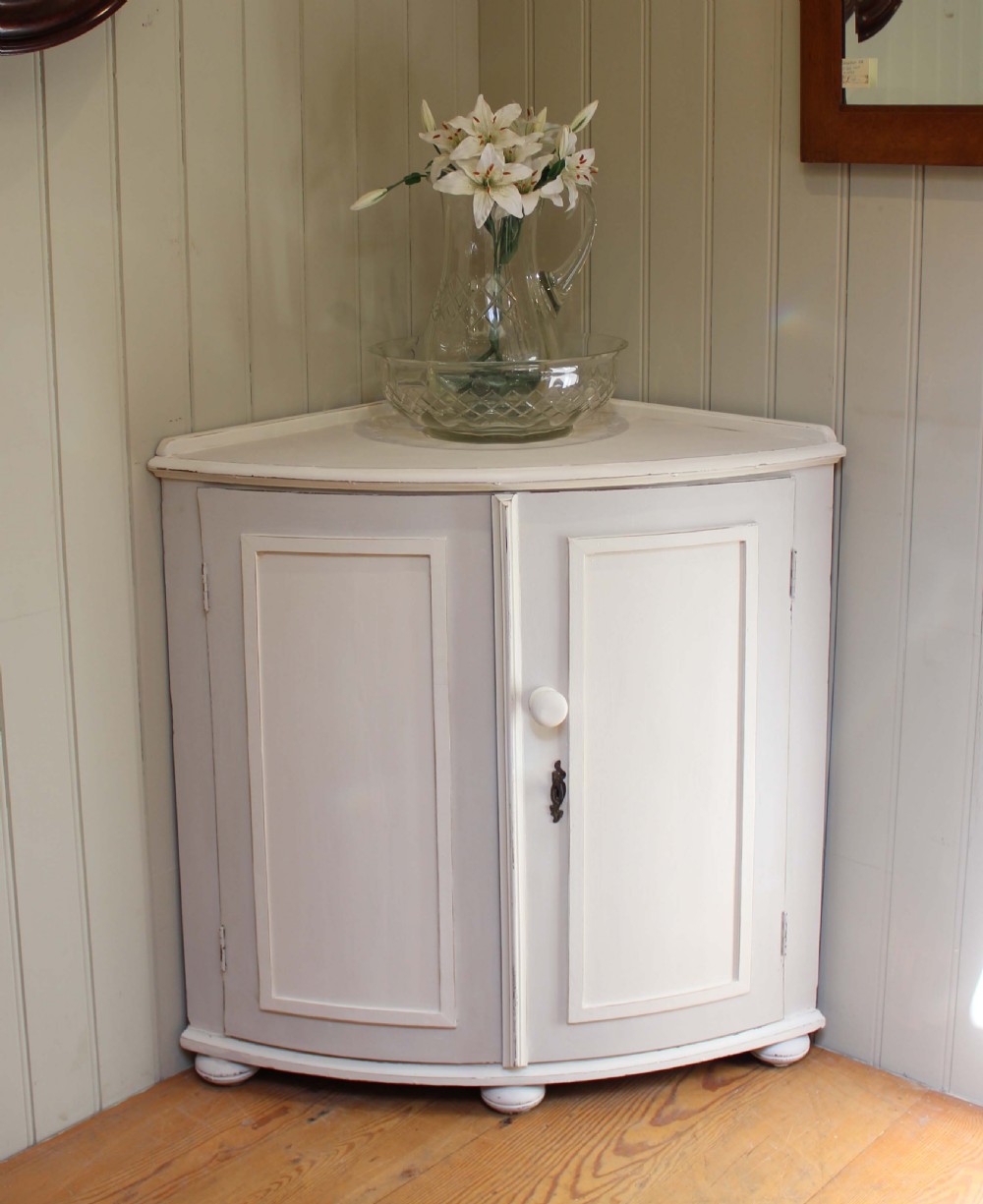 Mid 19th Century Continental Painted Corner Cupboard