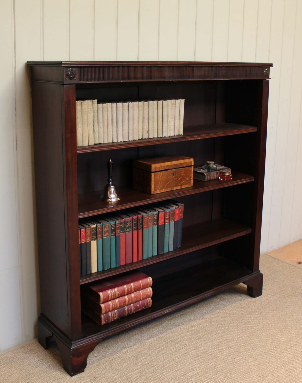 Edwardian Mahogany Open Bookcase