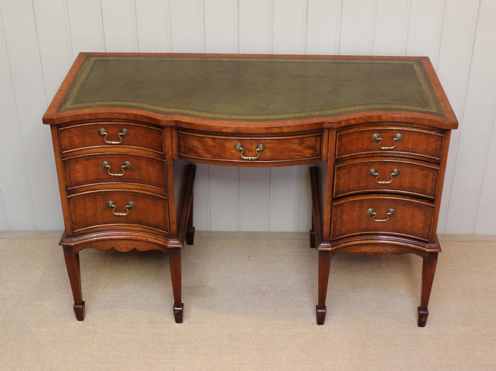 Satinwood Serpentine Front Desk