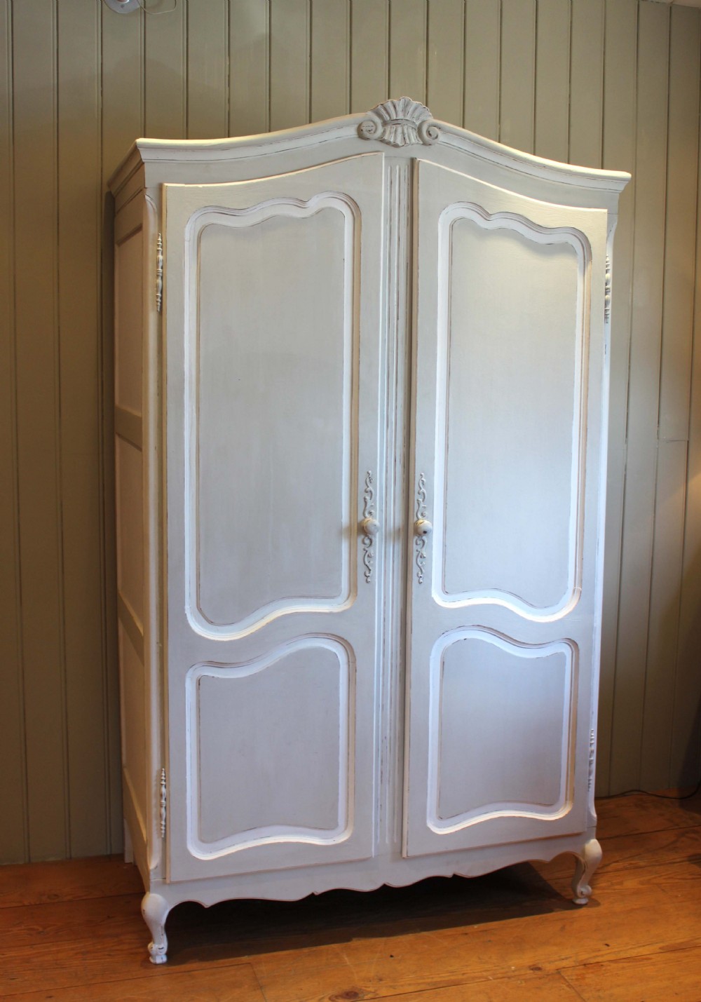 French Painted Two Door Armoire 