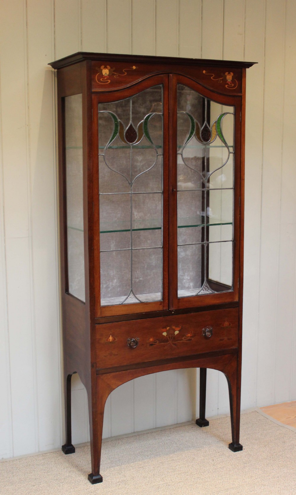 Mahogany Arts And Crafts Display Cabinet 
