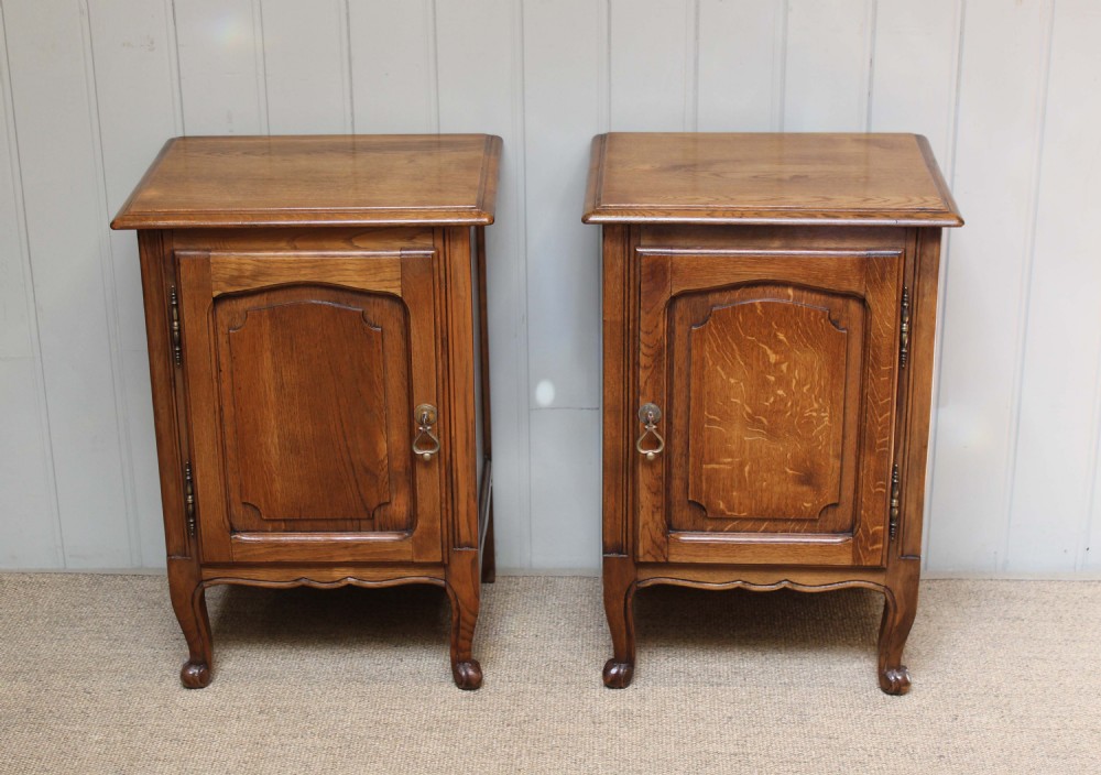Pair Of French Oak Bedside Cabinets