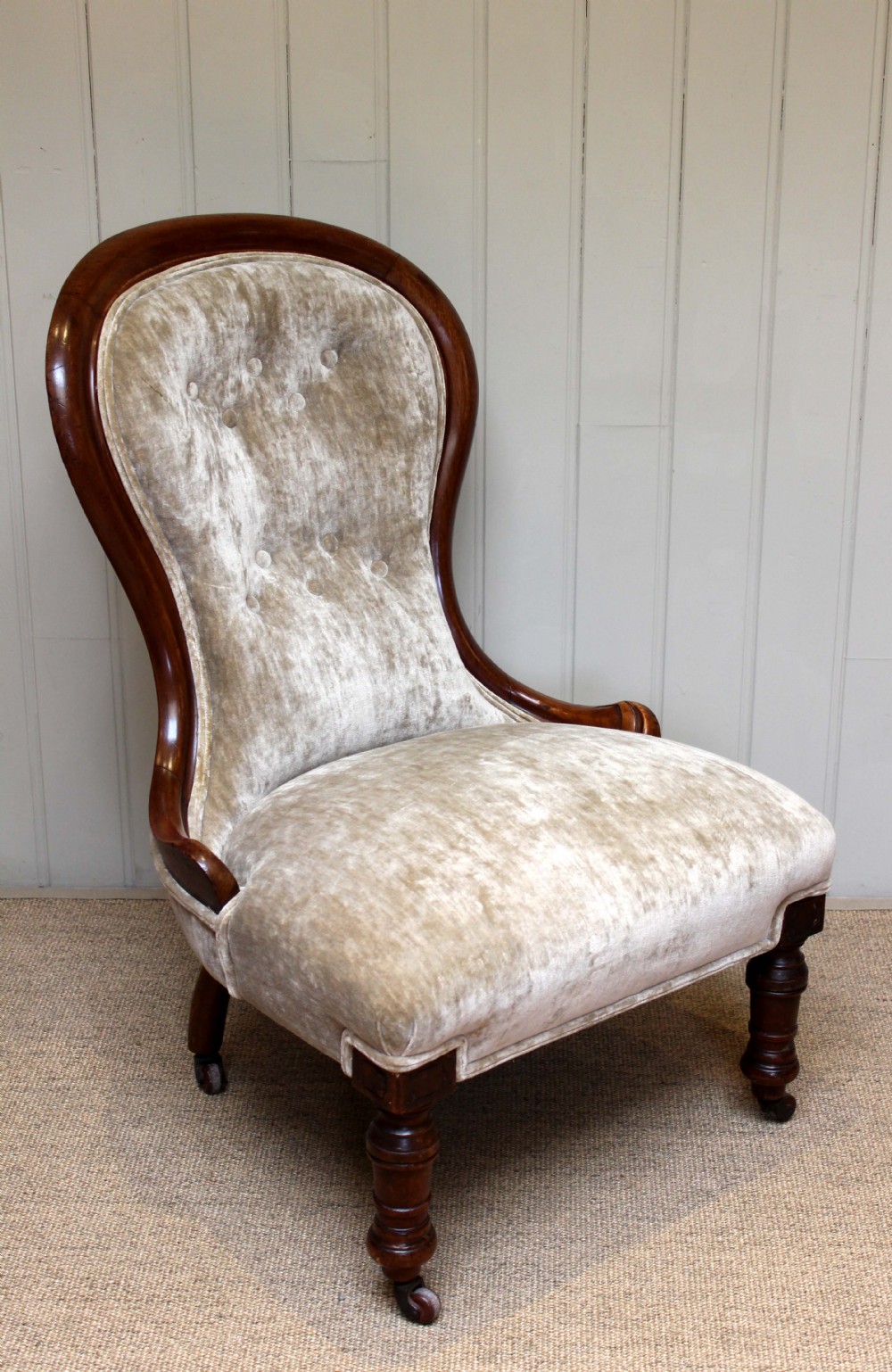 Walnut Balloon Back Armchair