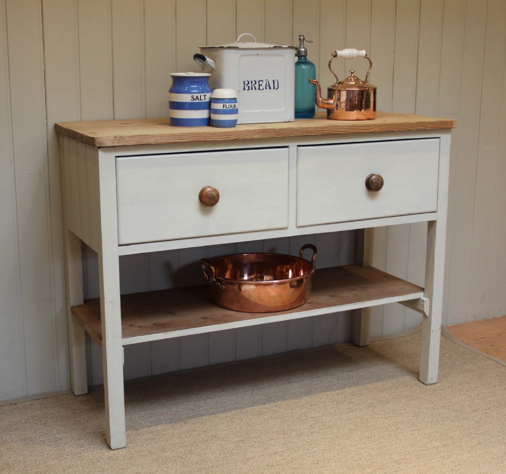 Farmhouse Pine And Painted Console Table