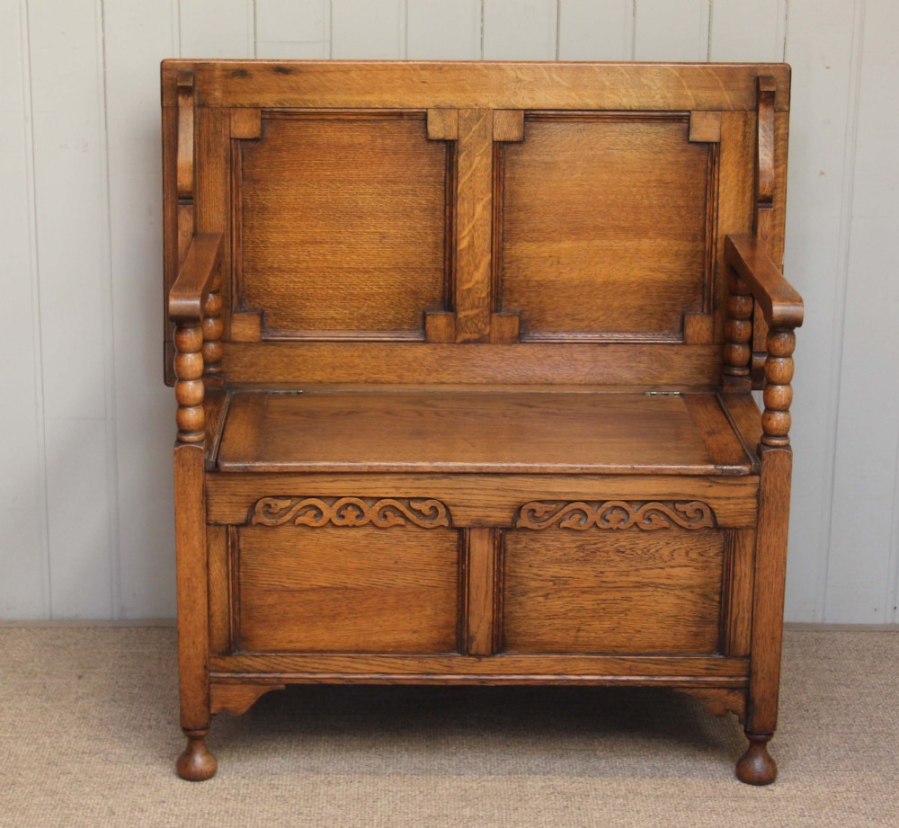 1920s Oak Monks Bench