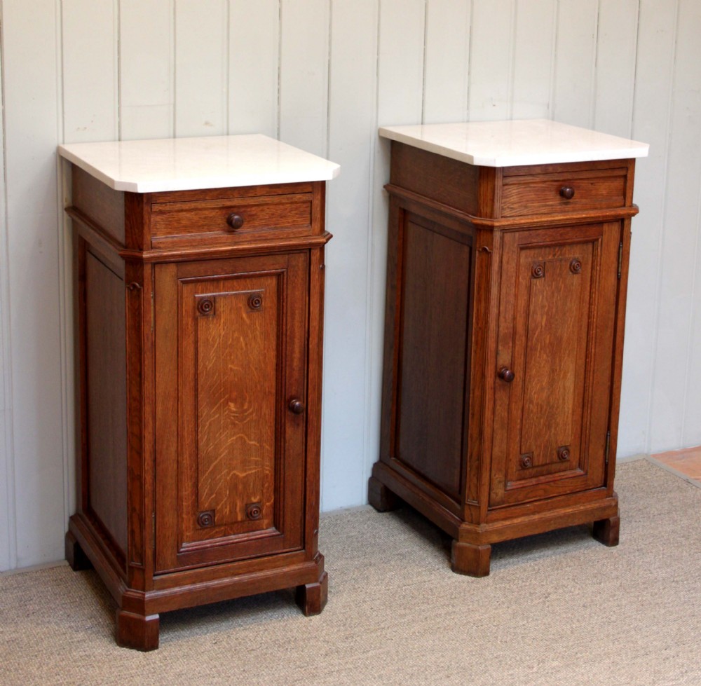 Pair Of French Oak Bedside Cabinets