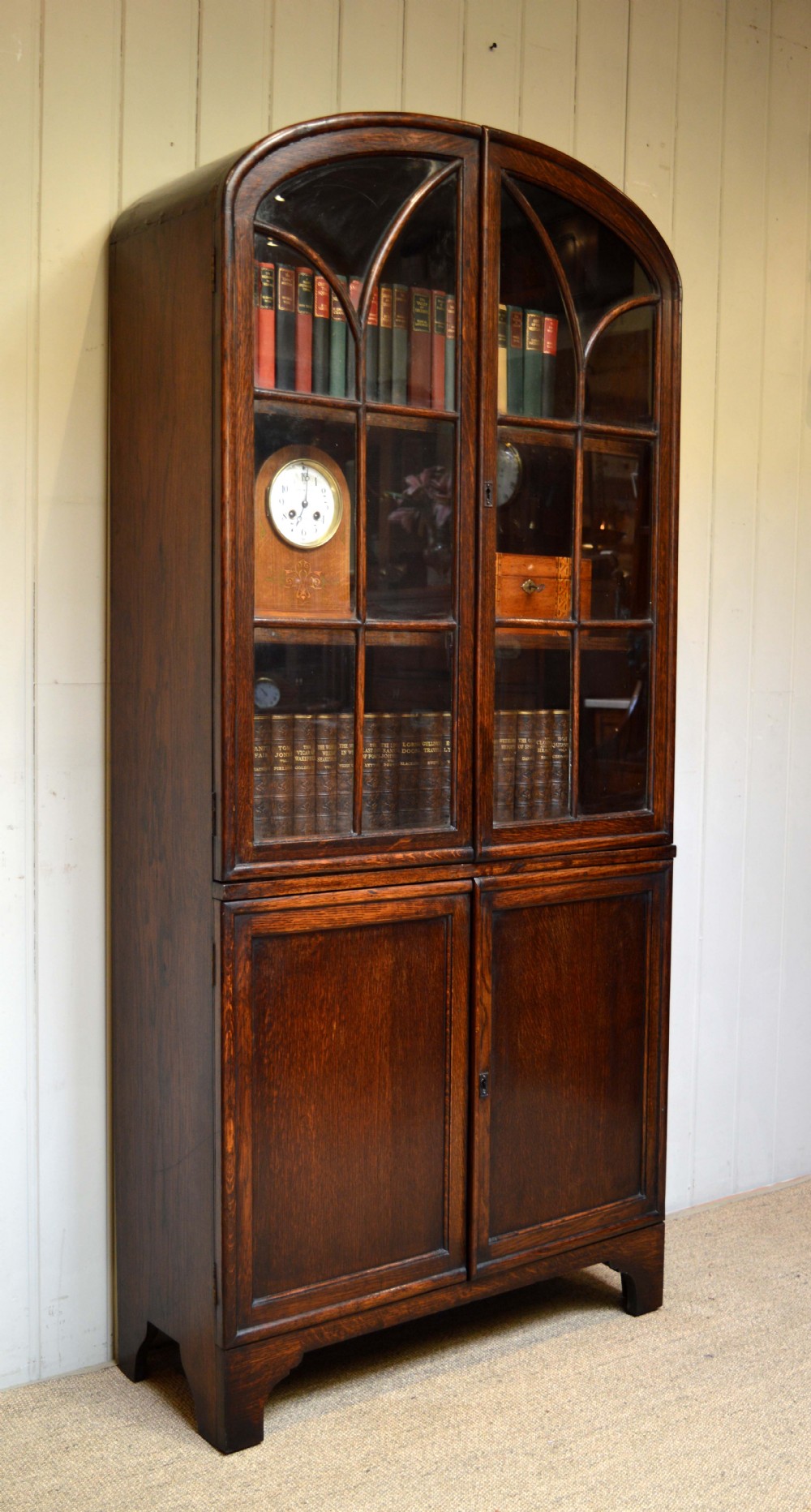 Art Deco Arch Top Cabinet Bookcase
